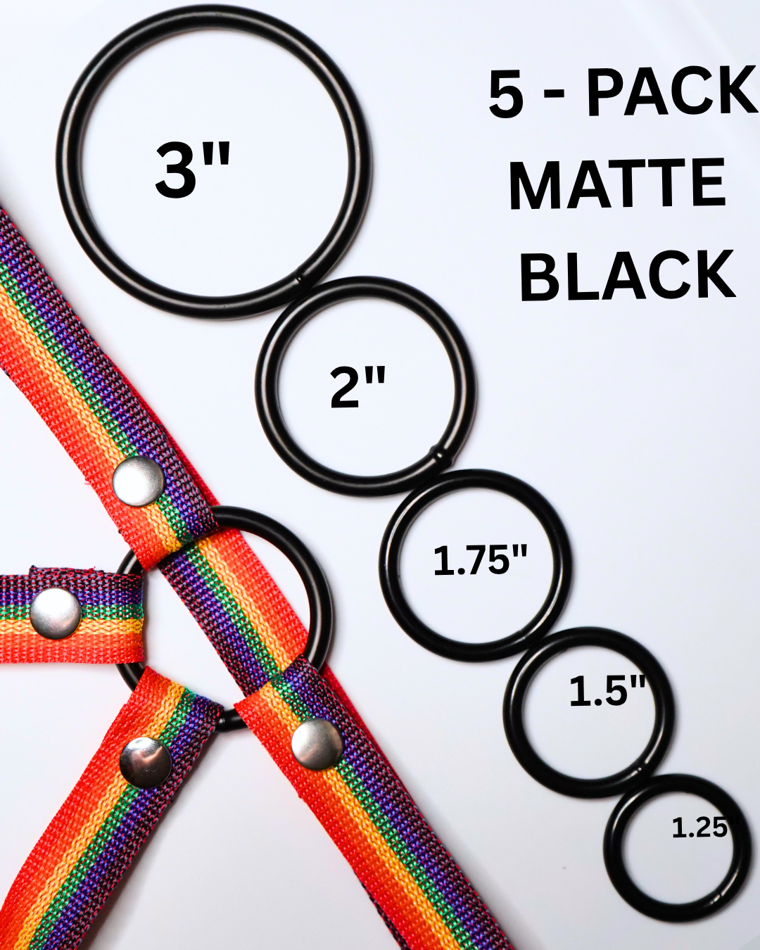 Black O-Ring Multisize 5-Pack (Nickel Free)