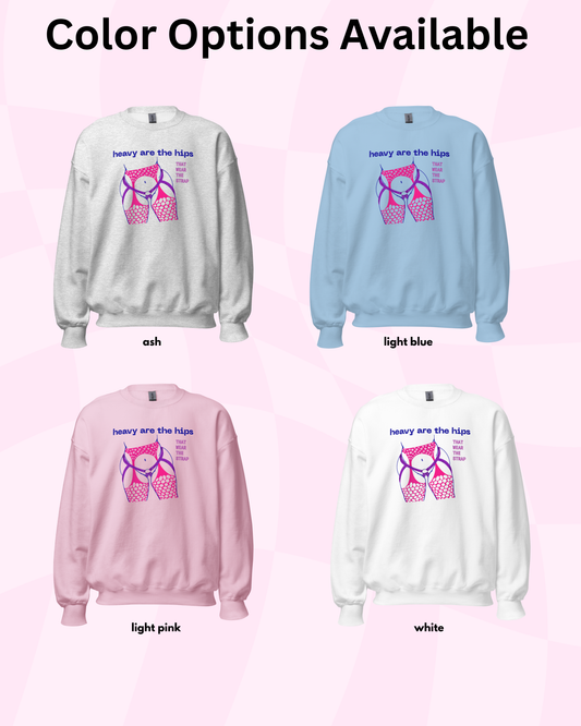 Heavy Are the Hips Crewneck Sweatshirt (Bi Flag Graphic)