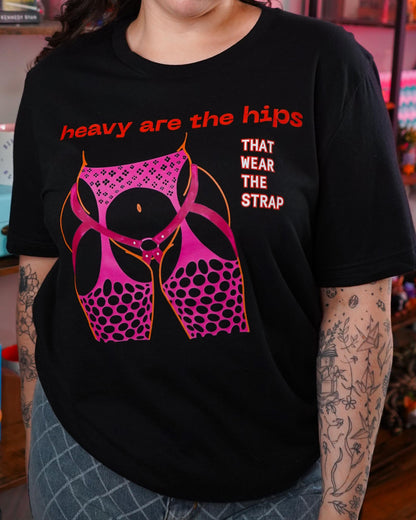 Heavy Are the Hips T-Shirt (Lesbian Flag Graphic)