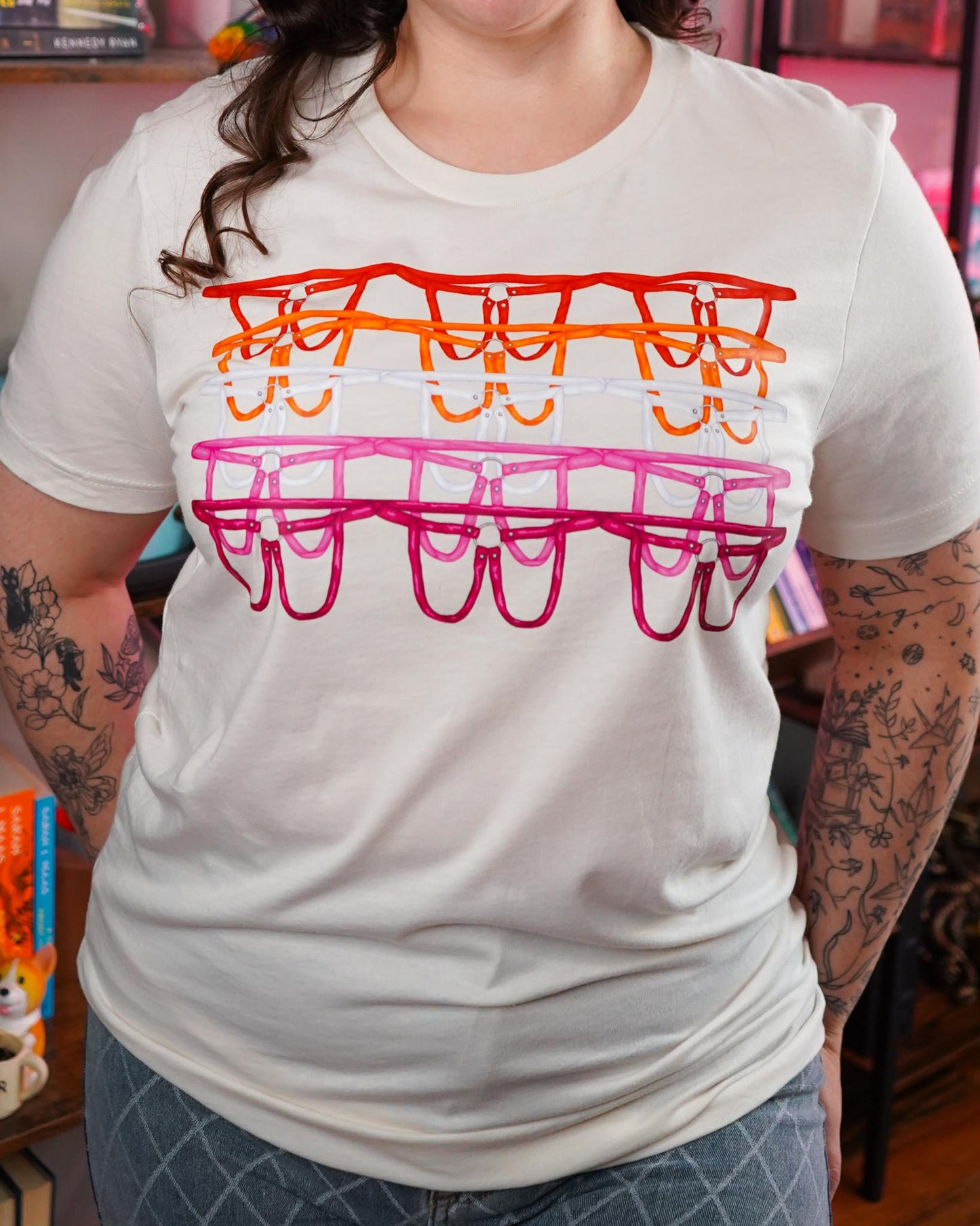 Lesbian Flag Harness T-Shirt