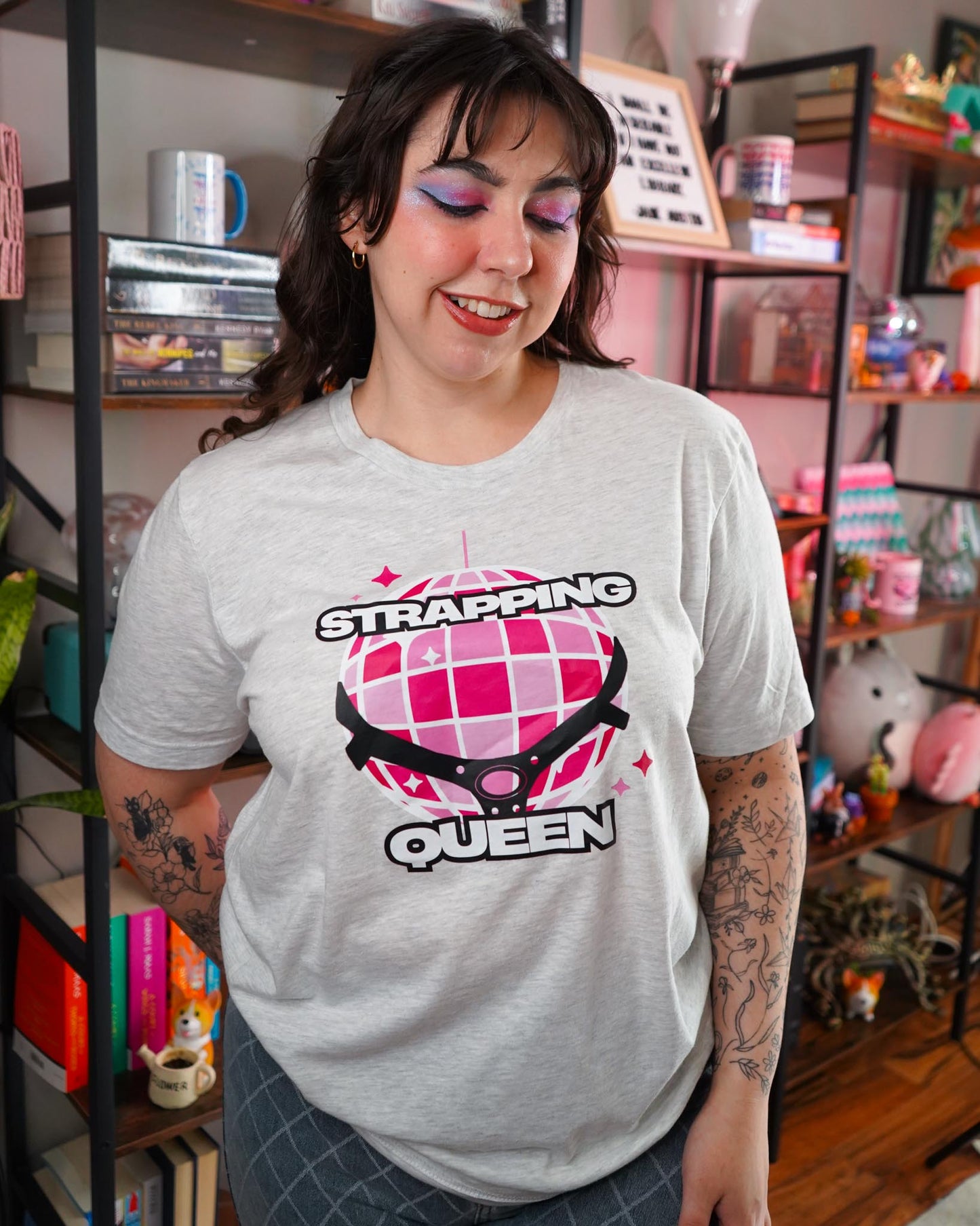 Strapping Queen Pink Disco Ball T-Shirt