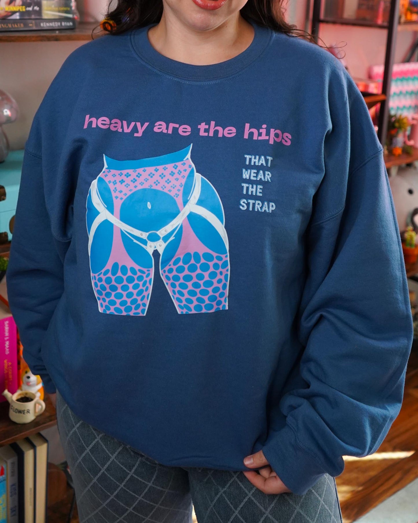 Heavy Are the Hips Crewneck Sweatshirt (Trans Flag Graphic)