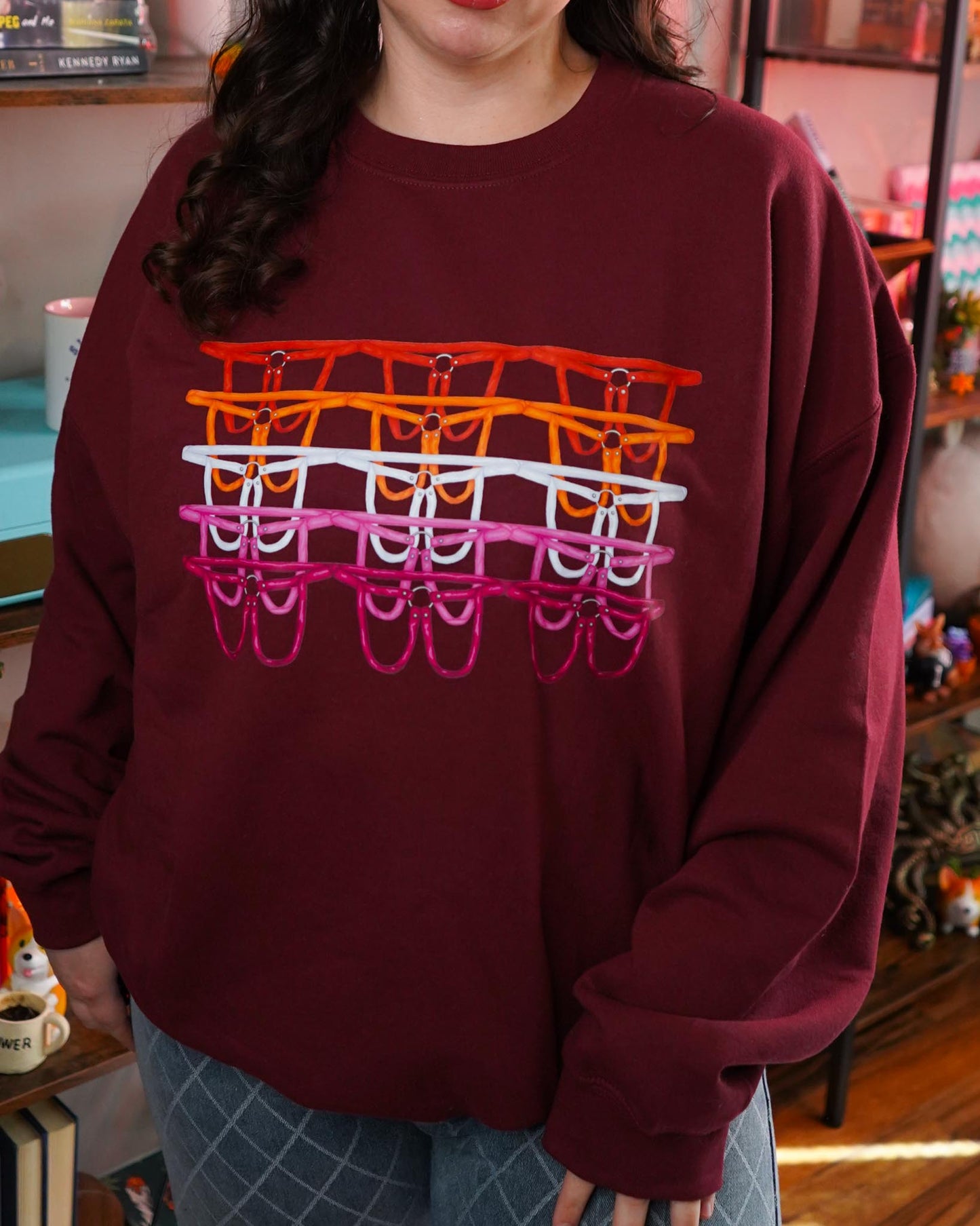 Lesbian Harness Flag Crewneck Sweatshirt