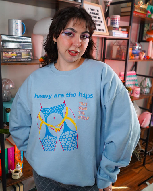 Heavy Are the Hips Crewneck Sweatshirt (Pan Flag Graphic)