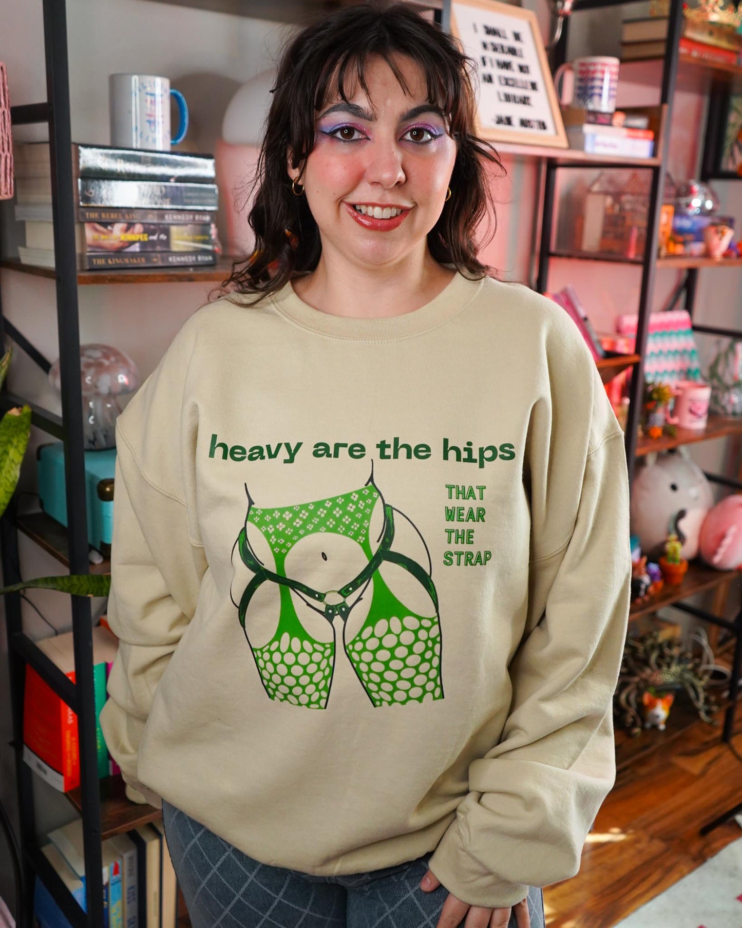Heavy Are the Hips Crewneck Sweatshirt (Green Graphic)