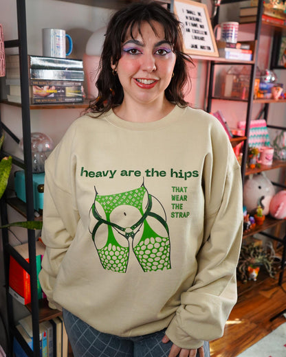 Heavy Are the Hips Crewneck Sweatshirt (Green Graphic)