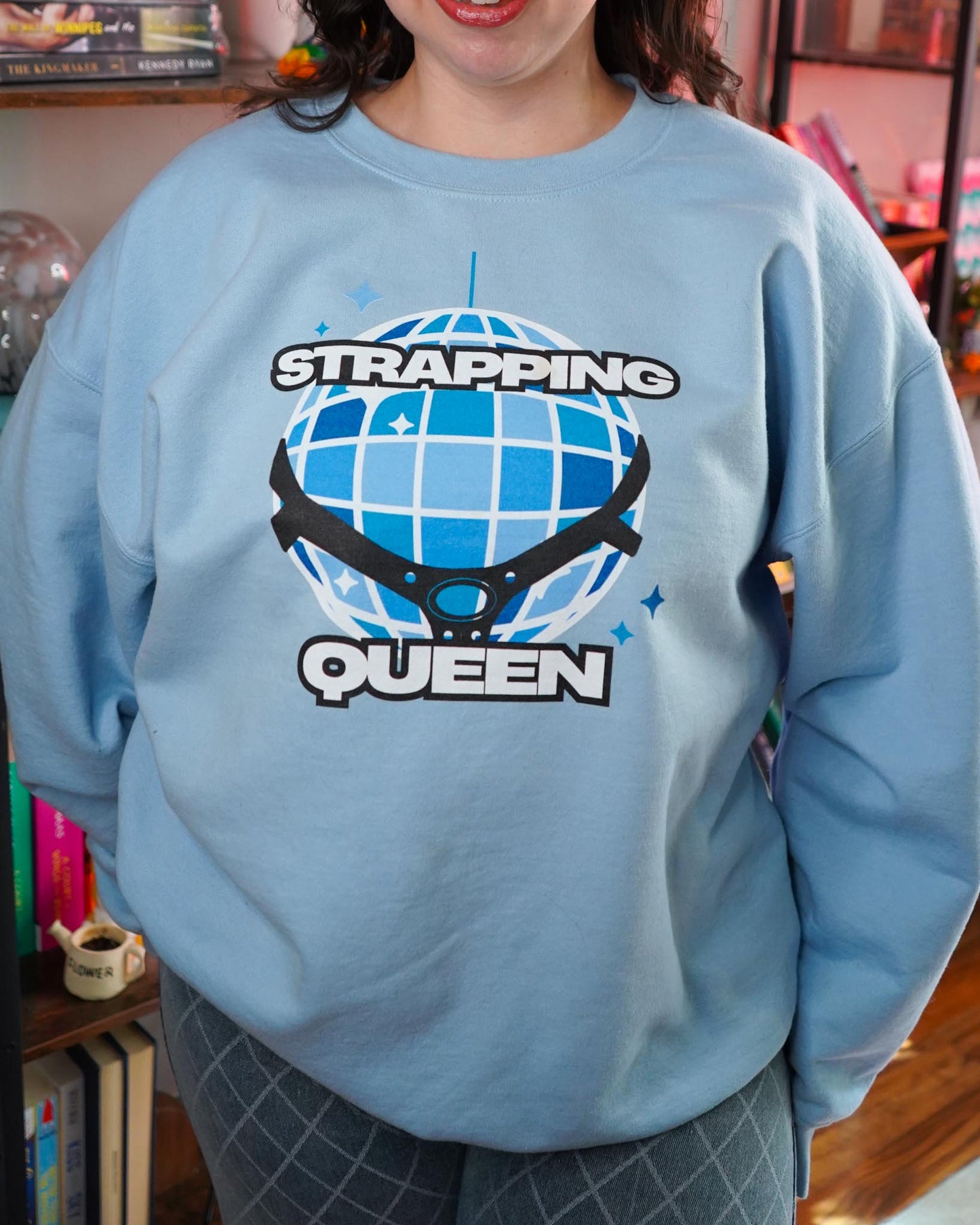 Strapping Queen Blue Disco Ball Sweatshirt