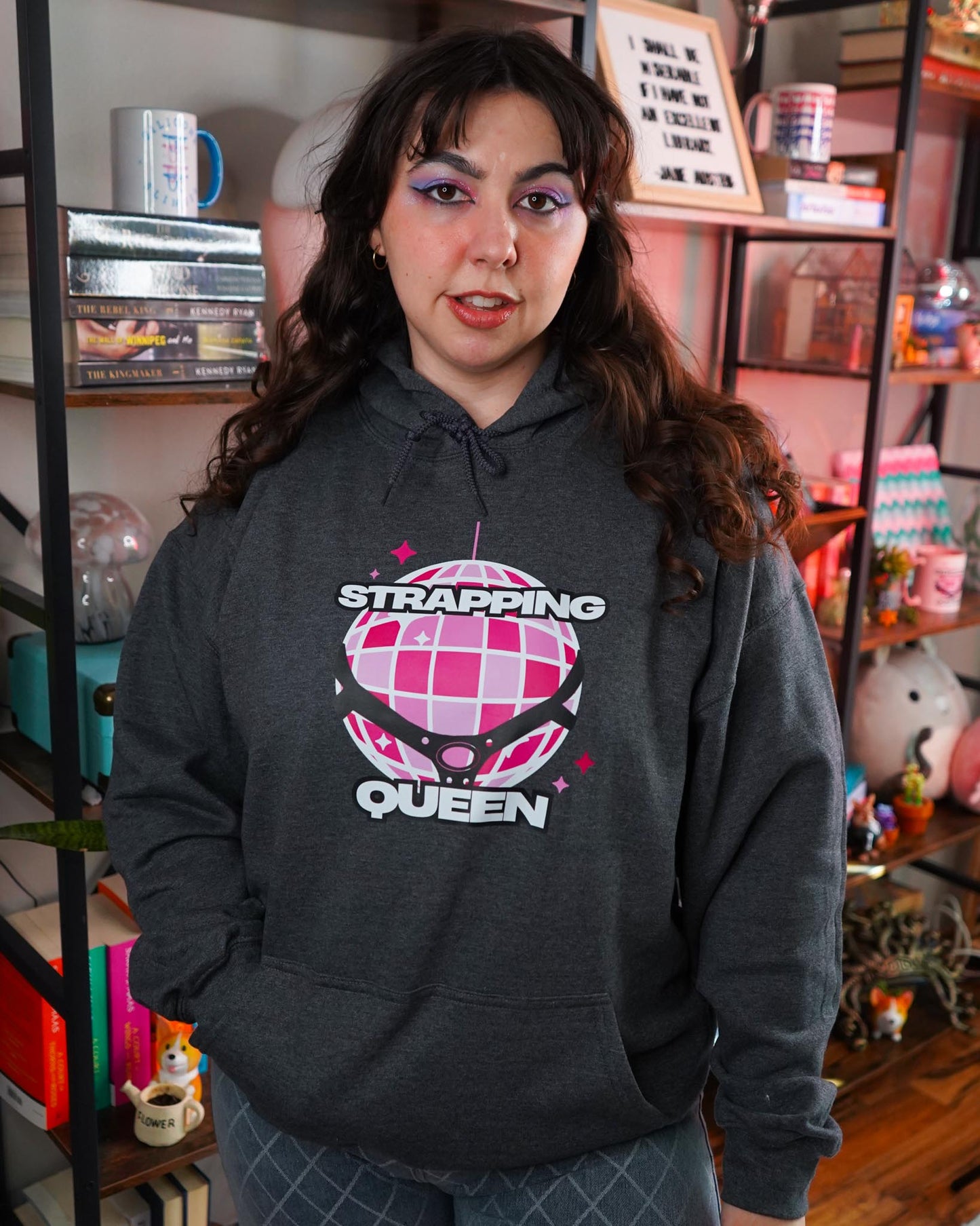 Strapping Queen Pink Disco Ball Hoodie