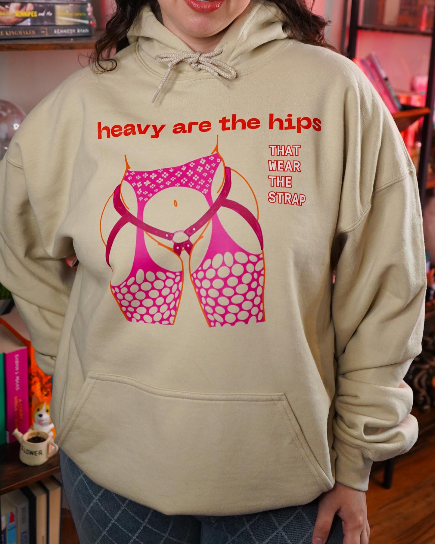 Heavy Are the Hips Hoodie (Lesbian Flag Graphic)