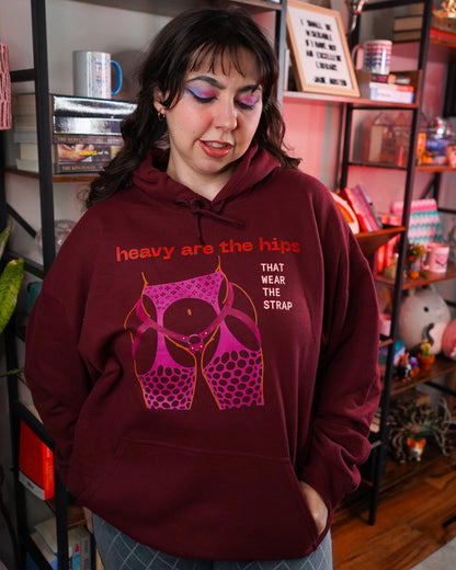 Heavy Are the Hips Hoodie (Lesbian Flag Graphic)